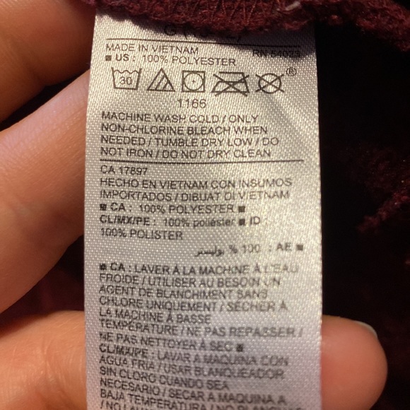 Girl’s Size L (10/12) Old Navy Burgundy Moto Jacket/Sweater-EUC - Picture 5 of 6